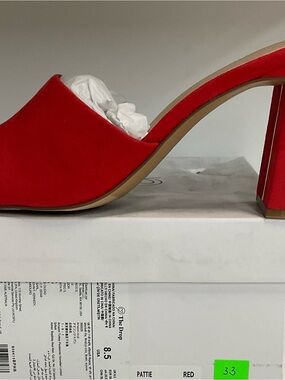 Pattie Red Block Heel Slide